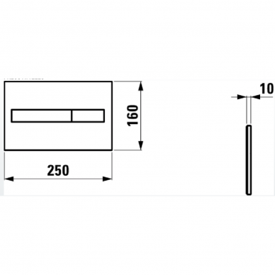 Laufen LIS CW1 potinkinis rėmas LIS CW1, 50 x 14 cm, h = 1120 mm ir nuleidimo mygtukas LIS duo, 25 x16 cm, baltas 2
