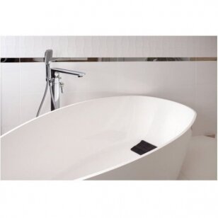 Omnires Barcelona XL akmens masės vonia, 170 x 77 cm, blizgi balta
