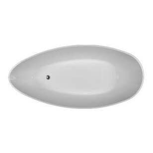 Omnires Barcelona XL lieto marmuro vonia, 170 x 77 cm, juoda/blizgi balta