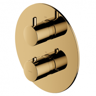Omnires potinkinis termostatinis vonios/dušo maišytuvas su 2 išėjimais, auksas