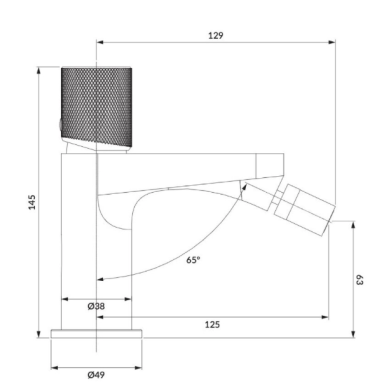 Omnires Contour bidė maišytuvas, braižytas auksas