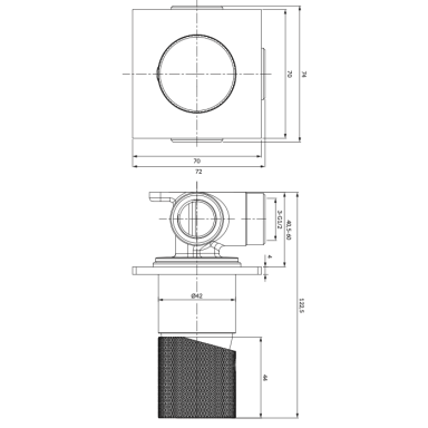 Omnires Contour potinkinis dušo maišytuvas,braižytas auksas CT8045GLB Omnires Contour potinkinis dušo maišytuvas,braižytas auksas CT8045GLB
