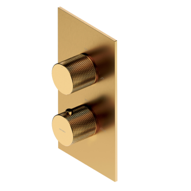 Omnires Contour termostatinis dušo/vonios maišytuvas, braižytas auksas CT8036GLB Omnires Contour termostatinis dušo/vonios maišytuvas, braižytas auksas CT8036GLB