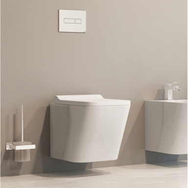 Omnires Fontana pakabinamas WC su lėtai nusileidžiančiu dangčiu, blizgus baltas Omnires Fontana pakabinamas WC su lėtai nusileidžiančiu dangčiu, blizgus baltas