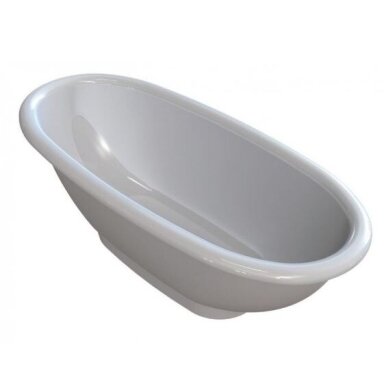 Omnires Marble Madrid lieto akmens vonia, 181 x 80 cm, blizgi balta spalva Omnires Marble Madrid lieto akmens vonia, 181 x 80 cm, blizgi balta spalva