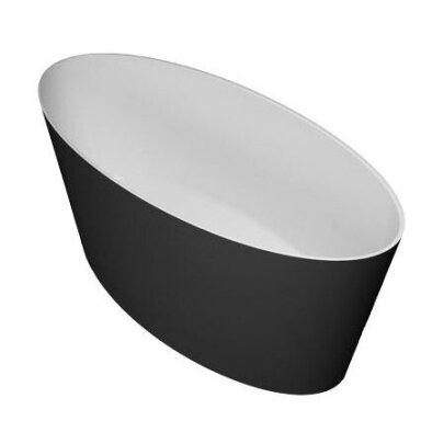 Omnires Marble Rome lieto akmens vonia, 159,2 x 72 cm, juoda/blizgi balta spalva Omnires Marble Rome lieto akmens vonia, 159,2 x 72 cm, juoda/blizgi balta spalva