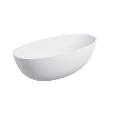 Omnires Shell M+ lieto akmens laisvai pastatoma vonia, balta matinė, SHELLWWBM Omnires Shell M+ lieto akmens laisvai pastatoma vonia, balta matinė, SHELLWWBM