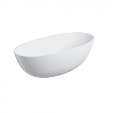 Omnires Shell M+ lieto akmens laisvai pastatoma vonia, balta, SHELLWWBP