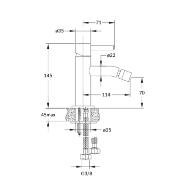 Omnires Y bidė maišytuvas, grafitas Omnires Y bidė maišytuvas, grafitas