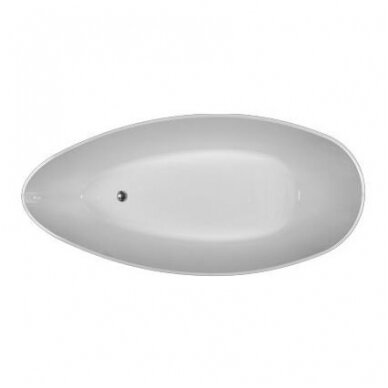 Omnires Barcelona XL lieto marmuro vonia, 170 x 77 cm, juoda/blizgi balta 1