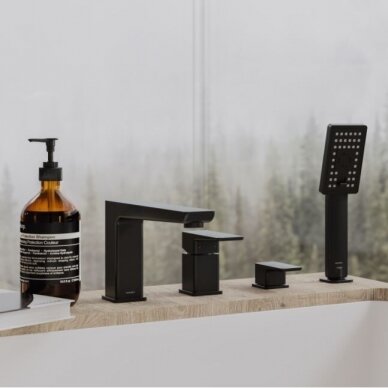 Omnires Parma vonios maišytuvas motuojamas į vonios kraštą PM7432BL, juodos spalvos 1