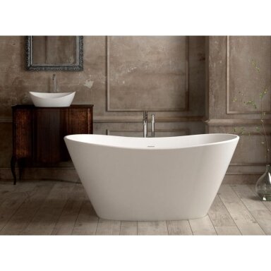 PAA Amore Silkstone akmens masės vonia, 160 x 85cm, balta matinė, VAAMS/00 PAA Amore Silkstone akmens masės vonia, 160 x 85cm, balta matinė, VAAMS/00