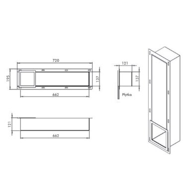 Balneo Wall-Box Paper potinkinis tualetinio popieriaus dėklas, juodos spalvos Balneo Wall-Box Paper potinkinis tualetinio popieriaus dėklas, juodos spalvos