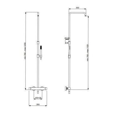 QD 410 termostatinė dušo sistema, 30cm dušo galva, įvairių spalvų, 410/30Y QD 410 termostatinė dušo sistema, 30cm dušo galva, įvairių spalvų, 410/30Y