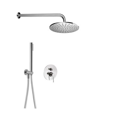 QD Curvy 65 potinkinė dušo sistema, 20cm dušo galva, chromas