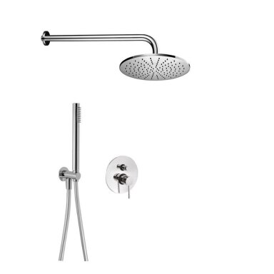 QD Curvy 65 potinkinė dušo sistema, 30cm dušo galva, chromas 656220/30