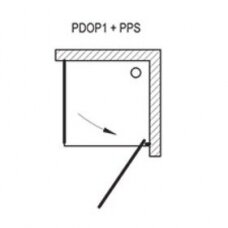 Ravak Pivot PDOP1/PDOP2+PPS dušo kabina, juodas profilis, dydžių pasirinkimas