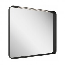 Ravak Strip veidrodis su LED apšvietimu, juodas rėmelis, dydžių pasirinkimas