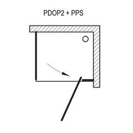 Ravak Pivot PDOP1/PDOP2+PPS dušo kabina, juodas profilis, dydžių pasirinkimas 2