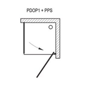 Ravak Pivot PDOP1/PDOP2+PPS dušo kabina, juodas profilis, dydžių pasirinkimas 1
