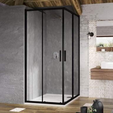 Ravak Blix Slim BLSRV2 dušo kabina 80x80 cm, 90x90 cm, juodas profilis Ravak Blix Slim BLSRV2 dušo kabina 80x80 cm, 90x90 cm, juodas profilis