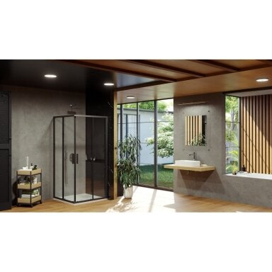 Ravak Blix Slim BLSRV2 dušo kabina 80x80 cm, 90x90 cm, juodas profilis Ravak Blix Slim BLSRV2 dušo kabina 80x80 cm, 90x90 cm, juodas profilis