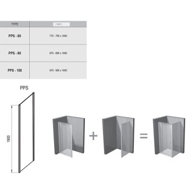 Ravak Pivot PPS stacionari sienelė, 90cm, baltas profilis, stiklas skaidrus Ravak Pivot PPS stacionari sienelė, 90cm, baltas profilis, stiklas skaidrus