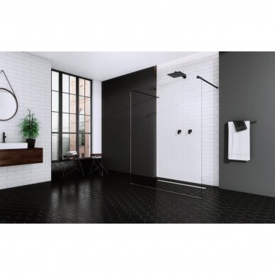 Radaway Modo New Black I dušo sienelė, skaidrus stiklas, juodas profilis, dydžių pasirinkimas 1