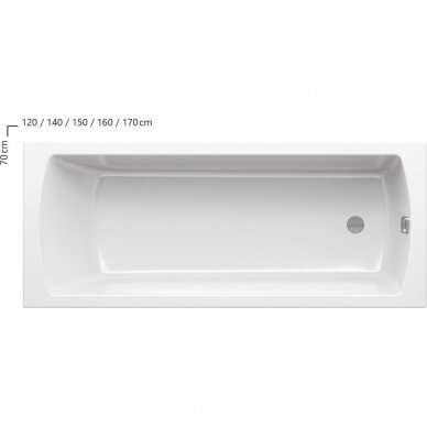 Ravak Classic II akrilinė vonia, 120;150;160;170 x 70, balta 3