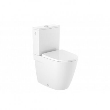 Roca Ona Rimless Compact Vario pastatomas klozetas su lėtaeigiu dangčiu, baltas Roca Ona Rimless Compact Vario pastatomas klozetas su lėtaeigiu dangčiu, baltas