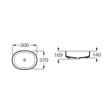 Roca Inspira Round pastatomas praustuvas, 50 x 37 cm, baltas A327520000 1