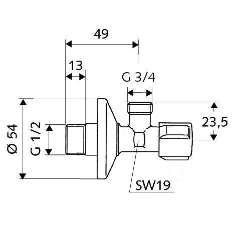 Schell kampinis ventilis COMFORT, 1/2" x 3/4" 1 Schell kampinis ventilis COMFORT, 1/2" x 3/4" 1