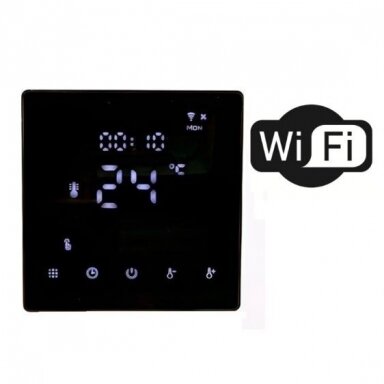 Sensus BL3 potinkinis programuojamas termostatas, su Wi-Fi, juodas, 230V Sensus BL3 potinkinis programuojamas termostatas, su Wi-Fi, juodas, 230V