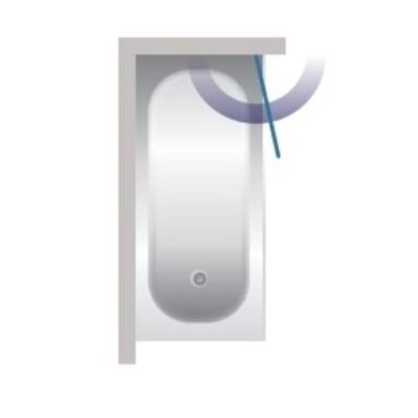 Stikla Serviss Fresco Black vonios sienelė su juodais vyriais, įvairių dydžių Stikla Serviss Fresco Black vonios sienelė su juodais vyriais, įvairių dydžių
