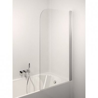 Stikla Serviss Franceska vonios sienelė, stikals skaidrus, profilis blizgus