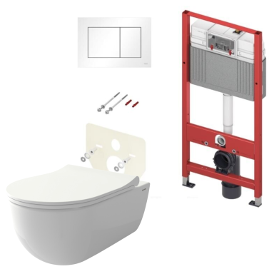 Tece Base potinkinis rėmas su Tece Now baltu nuleidimo mygtuku, tvirtinimais ir Bocchi V-Tondo Rimless klozetu Tece Base potinkinis rėmas su Tece Now baltu nuleidimo mygtuku, tvirtinimais ir Bocchi V-Tondo Rimless klozetu