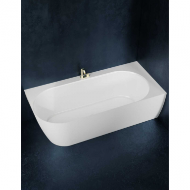 Vayer Scorpius Lite Right akmens masės vonia, dešininė, 180,5 x 87,5 cm, balta blizgi, VA-SCORP180X87R