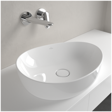 Villeroy & Boch Antao pastatomas asimetrinis praustuvas 51x40 cm su dugno vožtuvu, baltas 4A7351R1 Villeroy & Boch Antao pastatomas asimetrinis praustuvas 51x40 cm su dugno vožtuvu, baltas 4A7351R1
