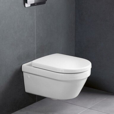 Villeroy&Boch Architectura Rimless pakabinamas klozetas su sėdynė ir dangčiu QR/lėtai nusileidžiančiu, baltas Villeroy&Boch Architectura Rimless pakabinamas klozetas su sėdynė ir dangčiu QR/lėtai nusileidžiančiu, baltas