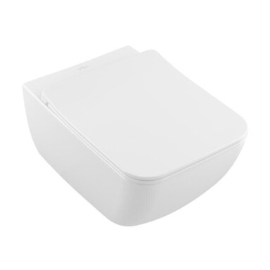 Villeroy&Boch Venticello DirectFlush pakabinamas klozetas, 37,5 cm x 56 cm, su QR/lėtai nusileidžiančiu dangčiu 9M80S101, SupraFix, baltas su CP Villeroy&Boch Venticello DirectFlush pakabinamas klozetas, 37,5 cm x 56 cm, su QR/lėtai nusileidžiančiu dangčiu 9M80S101, SupraFix, baltas su CP