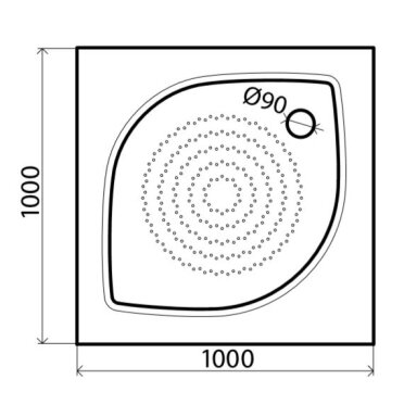 Vispool KZ-100 akmens masės dušo padėklas, 100 x 100 cm, baltas Vispool KZ-100 akmens masės dušo padėklas, 100 x 100 cm, baltas